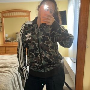 Adidas camouflage zip up jacket